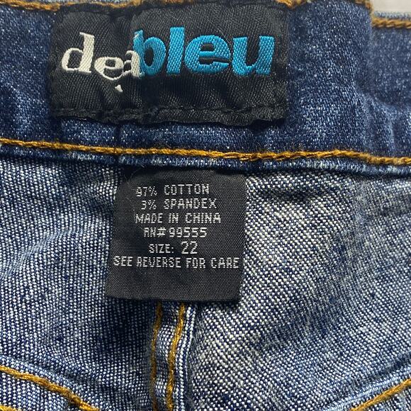 Deja Blue Stretch Denim Blue Jeans Women's PLUS Size 22 NWT Boot Cut Wide Leg - Picture 5 of 8